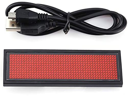 Led Namensschild, Led Namensschild, LED Namensschild,LED-Programmierbares Namensschild mit Scrolling-Anzeigetafel, LED-Abzeichen Digitale Bildlaufnachricht Namensschild 110-240V Rot für Restauran