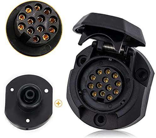 TaimeiMao Adaptador de Remolque de 7 a 13 Pines,Adaptador para la,Conexión de Remolques y Caravanas,Enchufe de Conexión de Remolques para Camión,Conector Macho para caravanas