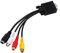 PUSOKEI VGA SVGA to S-VIDEO 3 TV AV Converter Cable Adapter, Standard Sub-D VGA Input, D-Sub High Density 15 Pin Male to S-Video Mini Din 4 pin Female and Jack, for PC Laptop