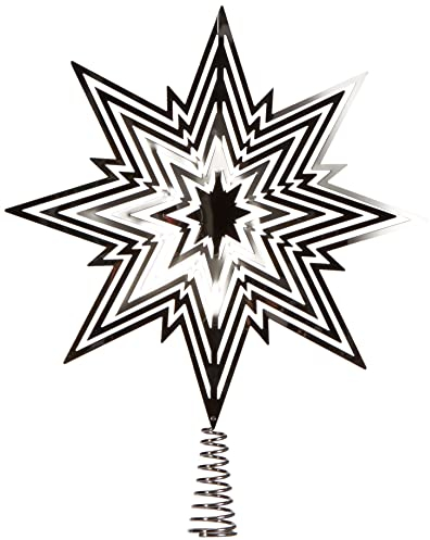 Riffelmacher 17828 - Baumspitze Stern, Größe 33 cm, aus Metall, Silber, Baum-Schmuck, Weihnachtsbaum, Heilig Abend, Bescherung, Baum-Schmuck, Dekoration, Weihnachten