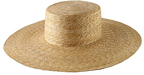 Classic Italy - Chapeau Fedora Paille Large Bord, Femme Capeline Cavoli - Taille 54 cm