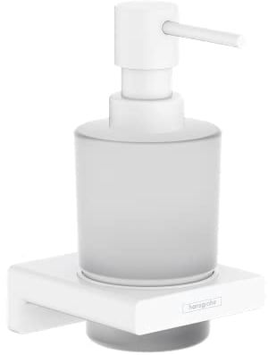 hansgrohe AddStoris - Seifenspender, Lotionspender für Wandmontage, Flüssigseifenspender, verdeckte Befestigung, Badezimmer Zubehör, Mattweiß, 41745700
