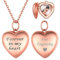 ChicSilver Damen Mädchen Herz Medaillon zum Öffnen Rosegold Photo Bild Amulett Personalisierter Foto Anhänger mit Ihr Wunschgravur für Hochzeit Verlorbung Geburtstag