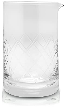The Art of Craft Cocktail Mixing Glass: 18oz/ 550ml Seamless Crystal Mixing Glass with Thick Weighted Bottom for Home Bars and Professional Bartenders