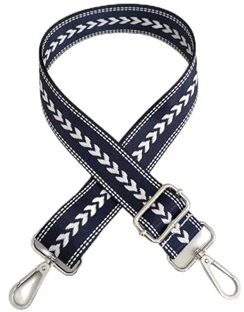 Taschengurt Verstellbar Schulterriemen für Taschen 80-130cm mit Karabiner 3,8cm Breit Schultergurt Trageriemen Umhängegurt DIY Zubehör für Tasche Handtaschen für Damen und Herren,Blau