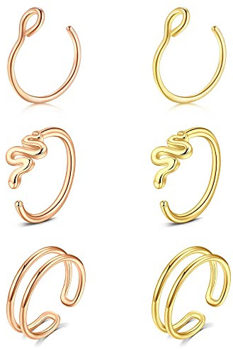 Zolure 20 Gauge Nasenring Chirurgenstahl Schlange Doppelring Fake Piercing Nase 8mm