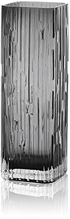 Rxcvkmw Jarrón Cuadrado de Cristal Minimalista Moderno, jarrón de Cristal, jarrón seco (Gris)