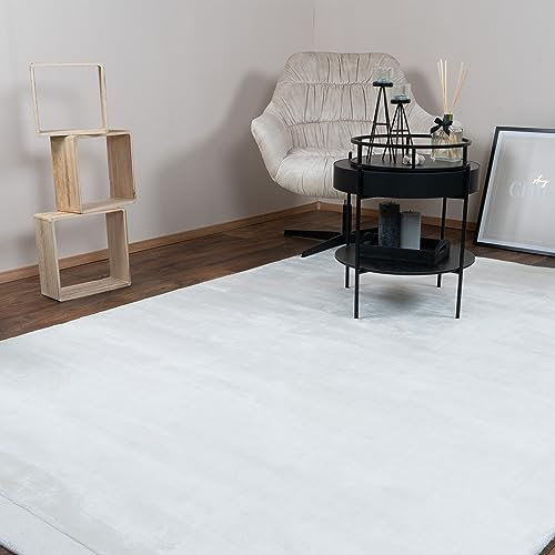 Consilio Concept 80 x 150 Teppich Wohnzimmer Elfenbein luxuriös Viskose Seidenglanz moderner Wohnzimmerteppich weich Soft Luxus Zertifiziert Made in Germany Design Manufaktur Markenteppich Oeko TEX