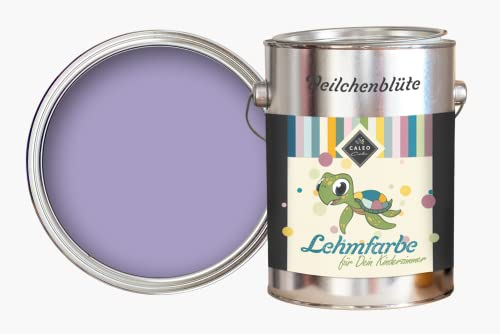 Caleo Color Lehmfarbe VEILCHENBLÜTE Lila, 2,25 Liter - ökologische Wandfarbe für Wohnzimmer und Co. - hoch deckend, tropffrei, geruchsneutral