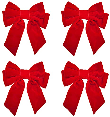 Niuhong 4 Pcs Großer Schleife Haarspangen Stoff Haarschleife Frauen Haarklammern Pferdeschwanzhalter Mädchen Fliege Haarschleifen Clips Haarbögen Stirnband Samt Schleife Haarclips Haarband Rot