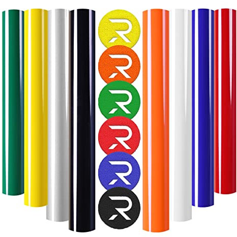 HTVRONT Puff Vinyl Heat Transfer,8 Stück 3D Puff Vinyl in 8 verschiedenen Farben, 30.5x25.4 cm Puff HTV Vinyl Bundle für Cricut, Silhouette Cameo oder Wärmepressmaschine