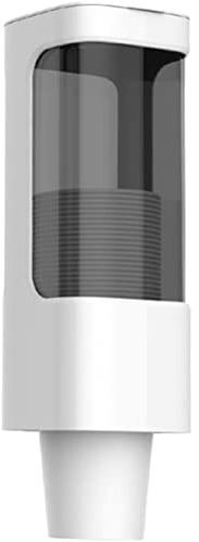 Retrok Distributeur de gobelets en carton mural avec couvercle, porte-gobelet autocollant, anti-poussière, pour cuisine, bureau, blanc