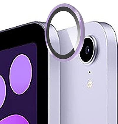 GIOPUEY Pellicola Fotocamera Compatibile Con iPad Mini 6/Mini 7 2024, Protezione Completa [Doppia Protezione] Metallo + Vetro Temperato - Purple