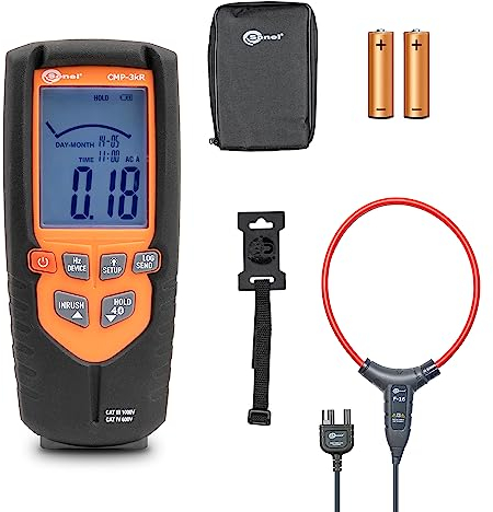 Sonel CMP-3KR Pinza amperimétrica digital para corriente AC con grabadora 3000A, LCD, pinza flexible con un diámetro de 160 mm y una longitud de cable de 170 cm (CMP-3kR)