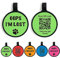 QR Code Dog Tags ID Tags for Dogs Pet Dog Name Tag Silent Silicone Dog ID Tag Cat ID Tag Pet Online Profile Scan QR Receive Instant Pet Location Alert Email (Green Round)