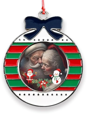 Personalisierte Weihnachtsornament Weihnachtsbaum-Anhänger Christbaumkugel Weihnachtskugeln mit Foto Namen Text personalisiert Christbaumschmuck, Kreis5