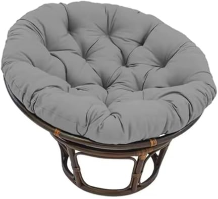 Tielag Papasansessel Kissen, Papasan Sitzkissen für Hängesessel, Rund Papasan Sessel, Polster Sitzauflage für Gartenmöbel Sesselkissen, Dunkelgrau, 40 x 40 cm