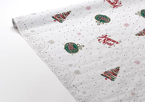 Tischdecke aus Papier, Damast, 1,18 cm x 6 m, Weihnachten