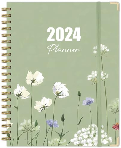 Terminplaner 2024, A5, Wochenansicht, von Januar bis Dezember 2024, Wochen- und Monatsplaner, 21 x 14 cm
