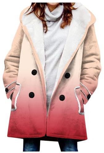 KONG JIMFAN Winterjacke Damen Damen Regenjacke Wasserdicht Blazer Damen Pullover Flieder Übergangsjacke Damen Herbst Skijacke Mädchen Fleecejacke Damen Mäntel Damen Winter Jacke Damen(Wine,XL)