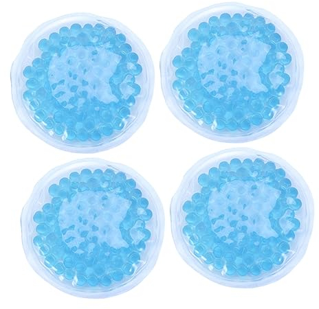 SOLUSTRE 4 Stück 8cm Runde Heiß Kalt Gelpackungen Für Brustpflege Wiederverwendbare Kühl Und Wärmepads Für Therapie Blau Für Stilleinlagen Und Milchstau
