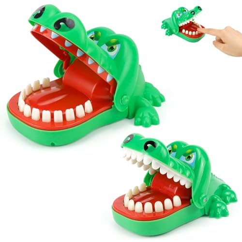 Raxfekro 2 Stück Krokodilzähne Spielzeug - Krokodil Mund Finger beißen Spiel für Kinder, Spaß Partyspiele für Jungen und Mädchen