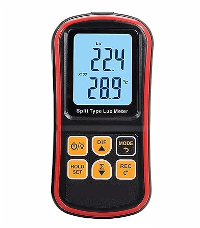 Digitales Beleuchtungsstärke-/Lichtmessgerät 5PCS Digital Split Lux Meter Licht Meter 0 ~ 200000 Lux Luxometer Instrument Beleuchtungs Tester LCD Licht Meter Photometer für Pflanzen, Aquarien, Lichtte