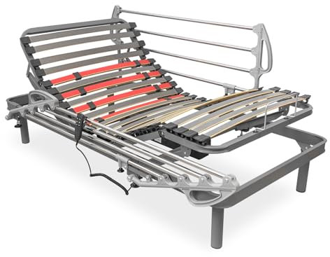 Homey - Cama Eléctrica Articulada Flexipro con 5 Planos y Estructura Reforzada + Juego de Barandillas Abatibles - Ergonómica, Fiable y Silenciosa, Motor Alemán, 105 x 200