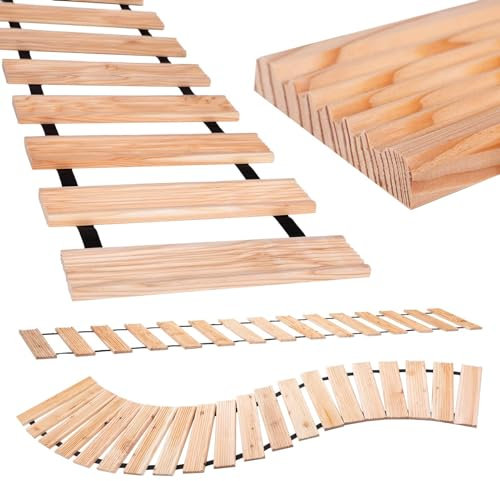 BooGardi Rollweg aus Lärche in 6 Größen 250cm lang · 30cm / 40cm / 50cm breit · 50cm Lattenabstand 3,6cm · Holzweg zum Ausrollen · Holztritt Gartenweg