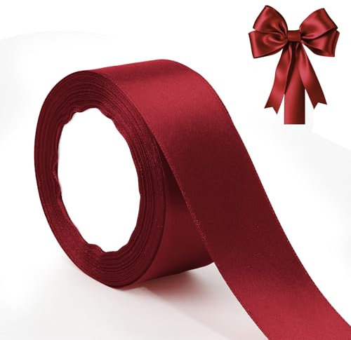 Satinband Burgunderrot 4cmx25yard Schleifenband Bordeaux Weinrot Schleifenband Hochzeit Party Deko Geschenkband Rot Satinbänder Burgunderrot Dekoration Bänder Für Geburtstag Deko Jugendweihe