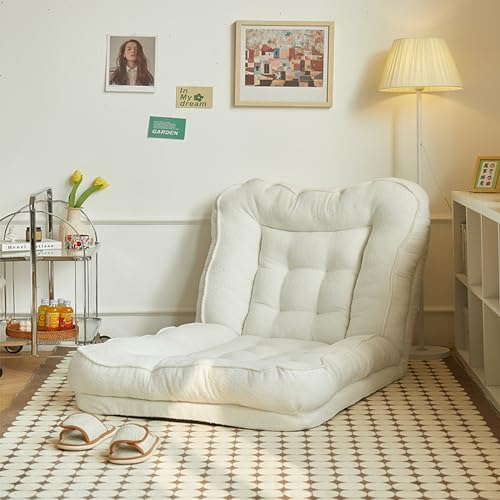 Faltbares Schlafsofa, 5-fach verstellbar, umwandelbarer Stuhl, Bodencouch und Schlafmatratze, faltbarer Memory-Schaum, Schlafsaal, Beige A-180 x 80 cm