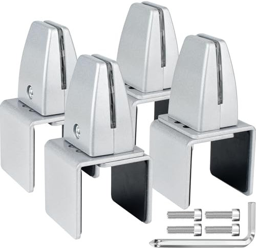 4 Packungen Niesschutz-Unterstützung, Aluminium, vertikale Trennwand-Klemme, Acryl-Schreibtisch-Trennwand-Stützklemme, Schreibtisch-Schild, Sichtschutz-Panel-Klemme für klare Abschirmung für