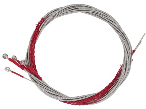 4 cuerdas para bajo acústico, cuerdas para bajo, bajo eléctrico flexible de acero inoxidable, juego de repuesto de 4 cuerdas con extremos de bola pequeños, vibraciones uniformes,