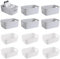 GAOHAN 12Pcs Plastic Storage Basket with Handles, Plastic Storage Boxes Small,Mini Storage Boxes Rectangle,for Shelves, Kitchen, Office, Fridge, Bathroom and Home