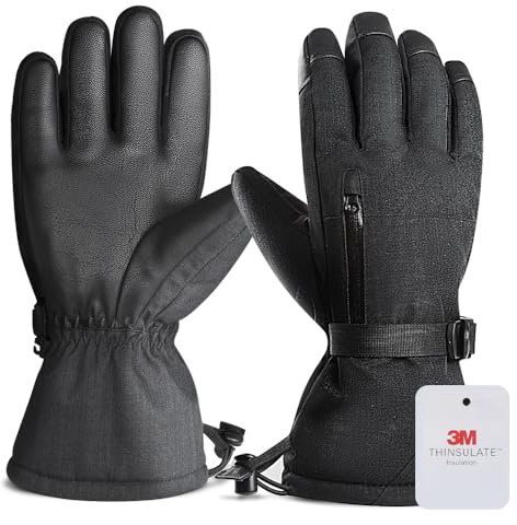 Victgoal Ski Handschuhe Herren Winter wasserdichte Touchscreen 3M Thinsulate Handschuhe für Skifahren