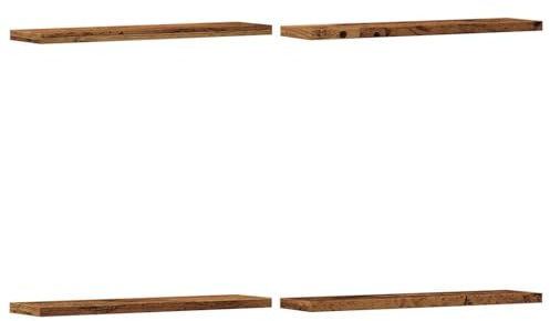 vidaXL Wandregale 4 STK. Altholz-Optik 40x20x1,5 cm Holzwerkstoff, Schweberegal, schwebendes Regal, Hängeregal, Wandboard, Regal, Regalbrett, CD-Regal