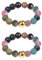 LOCCY Elastischer Naturstein Ring, Perlen Elastische Ring, Anxiety Ring facettiert, Perlenring Elastisch, Edelstein Perle Stapelbar Ring für Damen Mädchen (Farben-2)