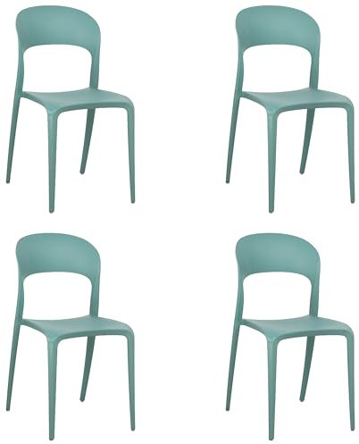 Totò Piccinni Sedia Omega in Polipropilene Moderne Design Impilabile,(L) 43x(P) 50x(A) 84 cm (4, New Verde Salvia)