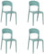Totò Piccinni Sedia Omega in Polipropilene Moderne Design Impilabile,(L) 43x(P) 50x(A) 84 cm (4, New Verde Salvia)
