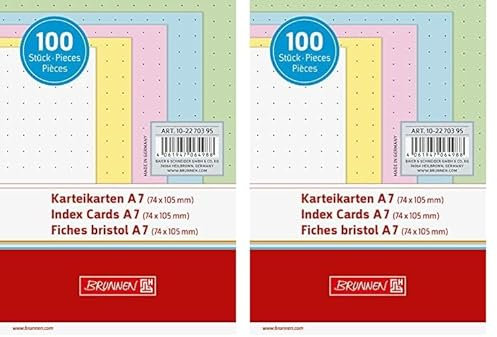 BRUNNEN Karteikarten A7 dotted (Packung mit 2)