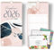 Paarkalender 2026 PASTELL 3 Spalten Planer für Zwei 2026 Wandkalender Paare 16x32,5cm Partnerkalender 2026 plus STICKER Recycling Urlaub, plus Okt-Dez 2025, plus Gemüsekalender Wasserfarben Rosa Blau