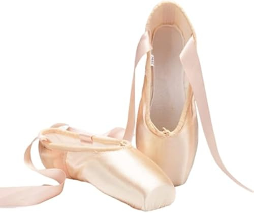 Ballet Shoes for Girl Non-Slip Satin Pointe Professional Women Ballerina Flats Dance Slippers with Ribbons Toe Pads