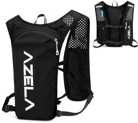 TRIWONDER Zaino Trail Running 7L Ultraleggero Zaino Idratazione da Corsa per Uomo/Donna con Strisce Riflettenti per Running Maratona Ciclismo (A - Nero)