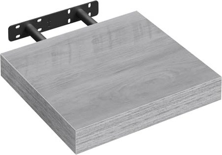 WOLTU Wandboard Wandregal CD DVD Regal Bücherregal Schweberegal Holz Board 25x22.9x3.8cm grau Eiche für Büro, Wohnzimmer, Schlafzimmer, Küche RG9365grei