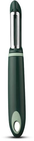 KIXZSAZ Pelador de patatas, cepilladora de verduras, profesional, rápido, tomate, zanahorias, melón, picador, mango ergonómico, raspador, herramienta de cepillado, Verde