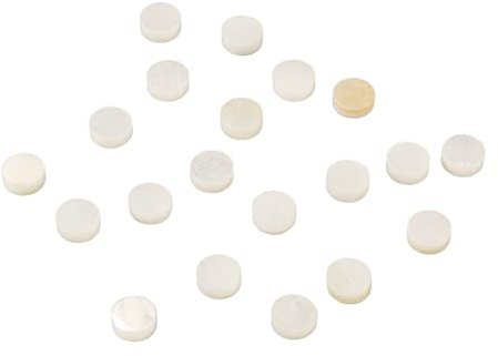 20Pcs Guitar Position Marker Dots | Shell Inlay Fretboard Markers for Guitar/Bass/Ukulele | White Fingerboard Dots for Night Performance (5mm / 0.2in)