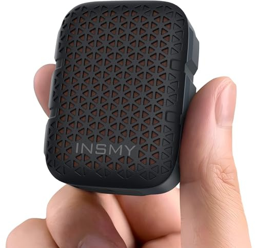 INSMY Altavoces Bluetooth portátiles, resistentes al agua IP67, altavoz personal pequeño portátil con clip, sonido limpio, par estéreo, micrófono inalámbrico 5.4/ENC integrado, ligero para golf