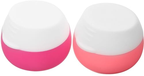 VICASKY Lot de 2 Mini-Pots de Crème Rechargeables 20Ml en Silicone et PP Couvercles, pour Voyage et Rangement de Poudres ou Perles
