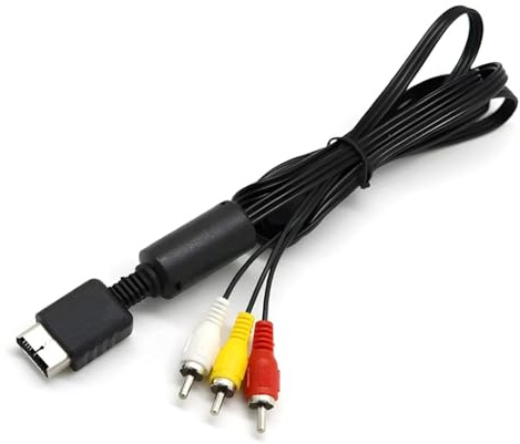 KDRNXVAL 6Ft/1.8M for PS1 PS2 PS3 AV Cable with High-Definition RCA Connectors, Premium Audio-Video Signal for Seamless Gaming, DVD & Console Setup, HDTV/EDTV