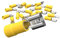 AUPROTEC 100x Flachsteckhülsen 4,0-6,0 mm² gelb/Steckbreite 6,3 mm Teilisoliert PVC weiblicher Steckverbinder FDD Kabel-Verbinder aus Messing verzinnt